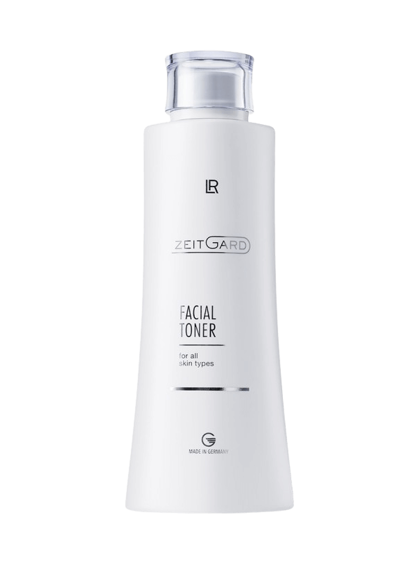 Flacon de lotion tonique visage Zeitgard sans alcool, enrichie en zinc, allantoïne, panthénol et extrait de harungana, conçu pour apaiser et renforcer la barrière cutanée.