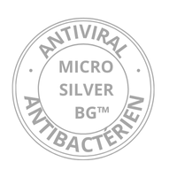Logo représentant l'effet antiviral et antibactérien de MicroSilver BG™ dans les produits LR Health & Beauty disponibles sur Sainaloe.