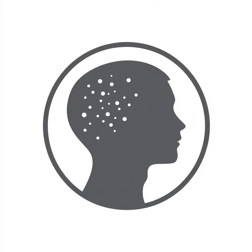 Symbole de pellicules sur cuir chevelu, représentant les soins capillaires LR Health & Beauty pour apaiser et restaurer la santé du cuir chevelu.