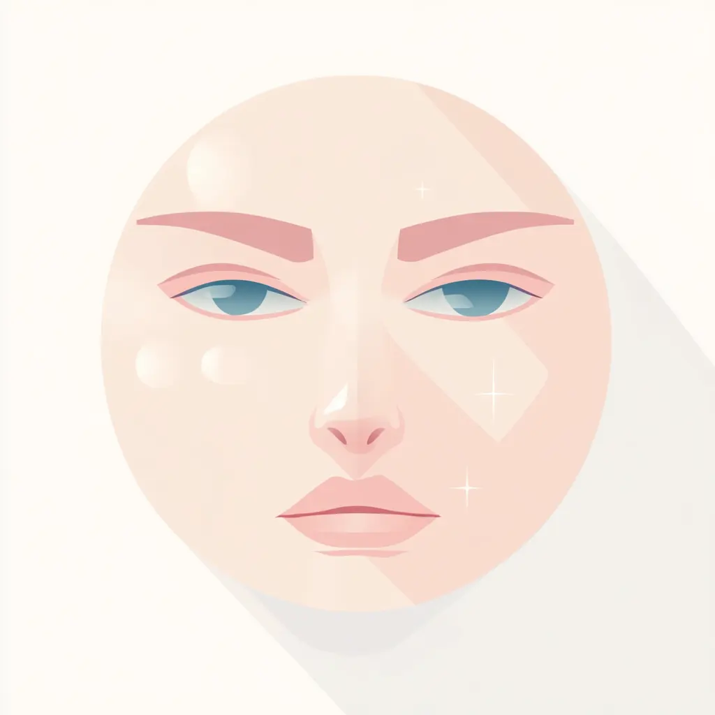 Illustration minimaliste d'un visage symbolisant les soins visage MicroSilver Plus de LR Health & Beauty pour une peau saine et éclatante, disponible sur Sainaloe.