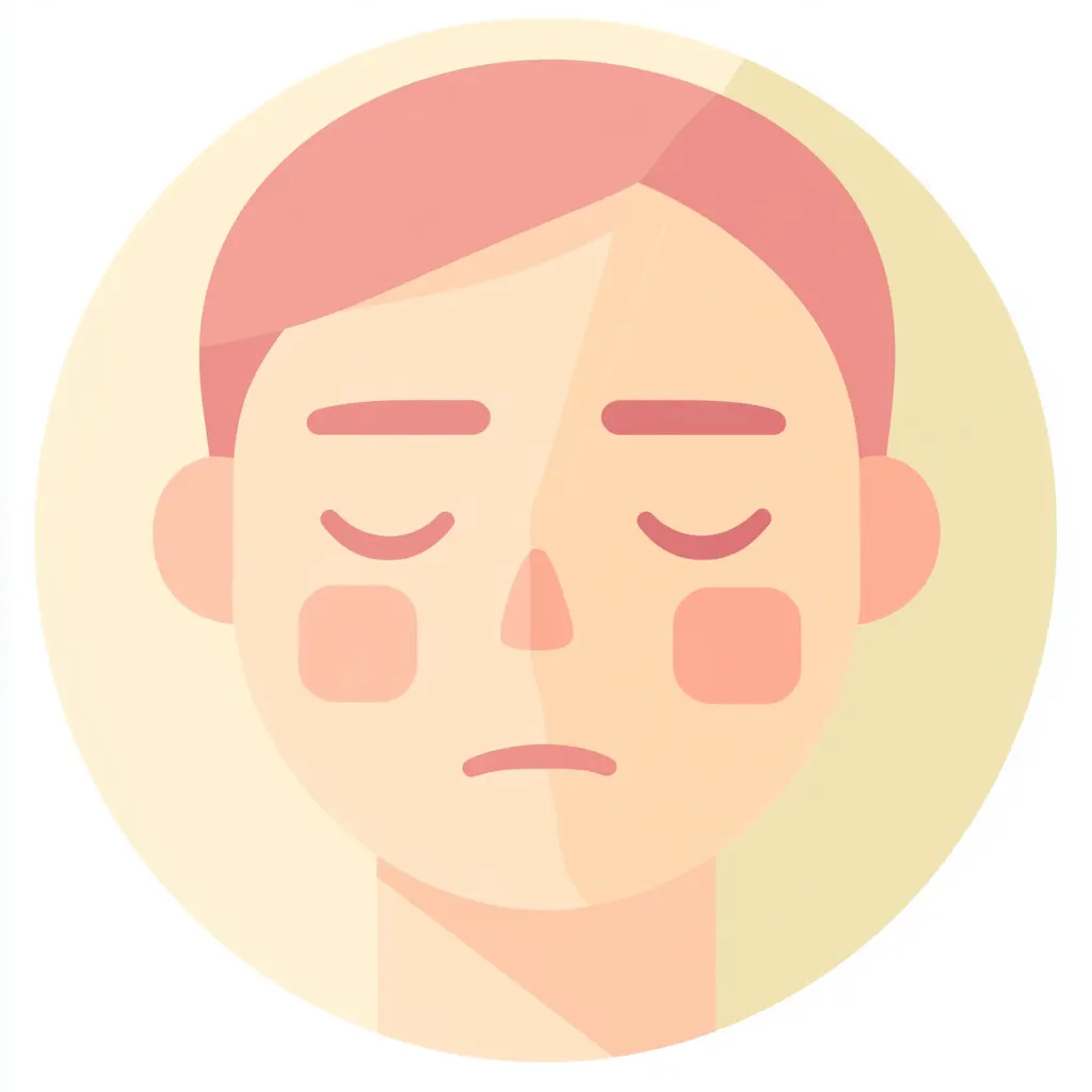 Illustration minimaliste d'un visage avec des rougeurs symbolisant l'apaisement des irritations cutanées grâce aux soins visage MicroSilver Plus de LR Health & Beauty disponibles sur Sainaloe.
