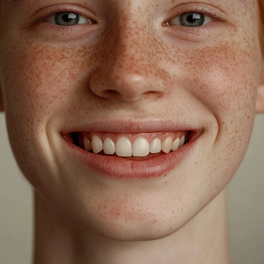 Visage souriant d'une personne avec des gencives saines, illustrant la protection des gencives grâce aux soins Aloe Vera de sainaloe.com et LR Health & Beauty