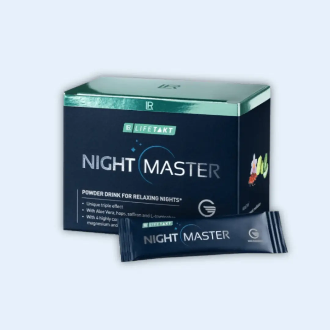Boisson relaxante Night Master de LR Health & Beauty pour un sommeil réparateur et naturel.